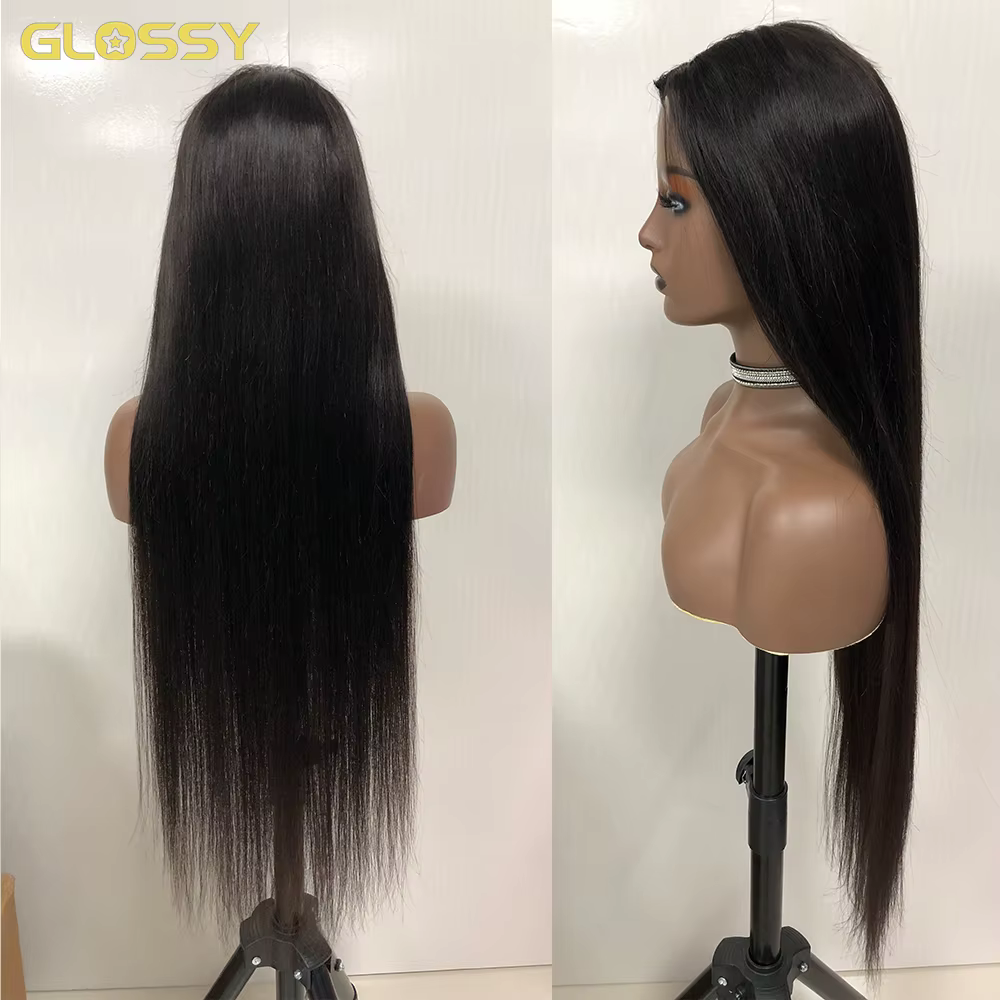Perruque Brésilienne Naturelle Sans Colle, Cheveux Lisses, Prêt à vitation, 30 Pouces, Densité 250,