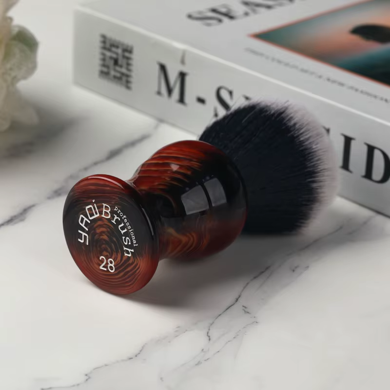 Yaqi – brosse de rasage avec nœud synthétique pour homme, 28mm