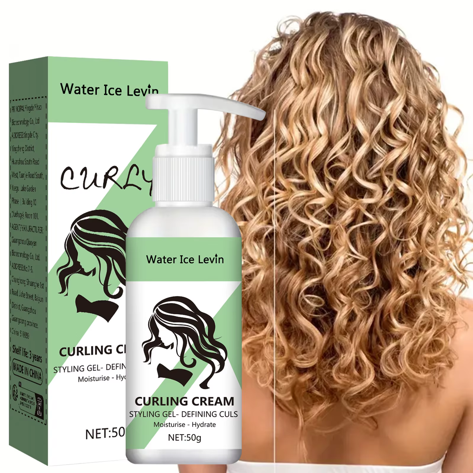 Crème hydratante pour cheveux bouclés, conditionneur pour l'élasticité des cheveux bouclés, neutre, 