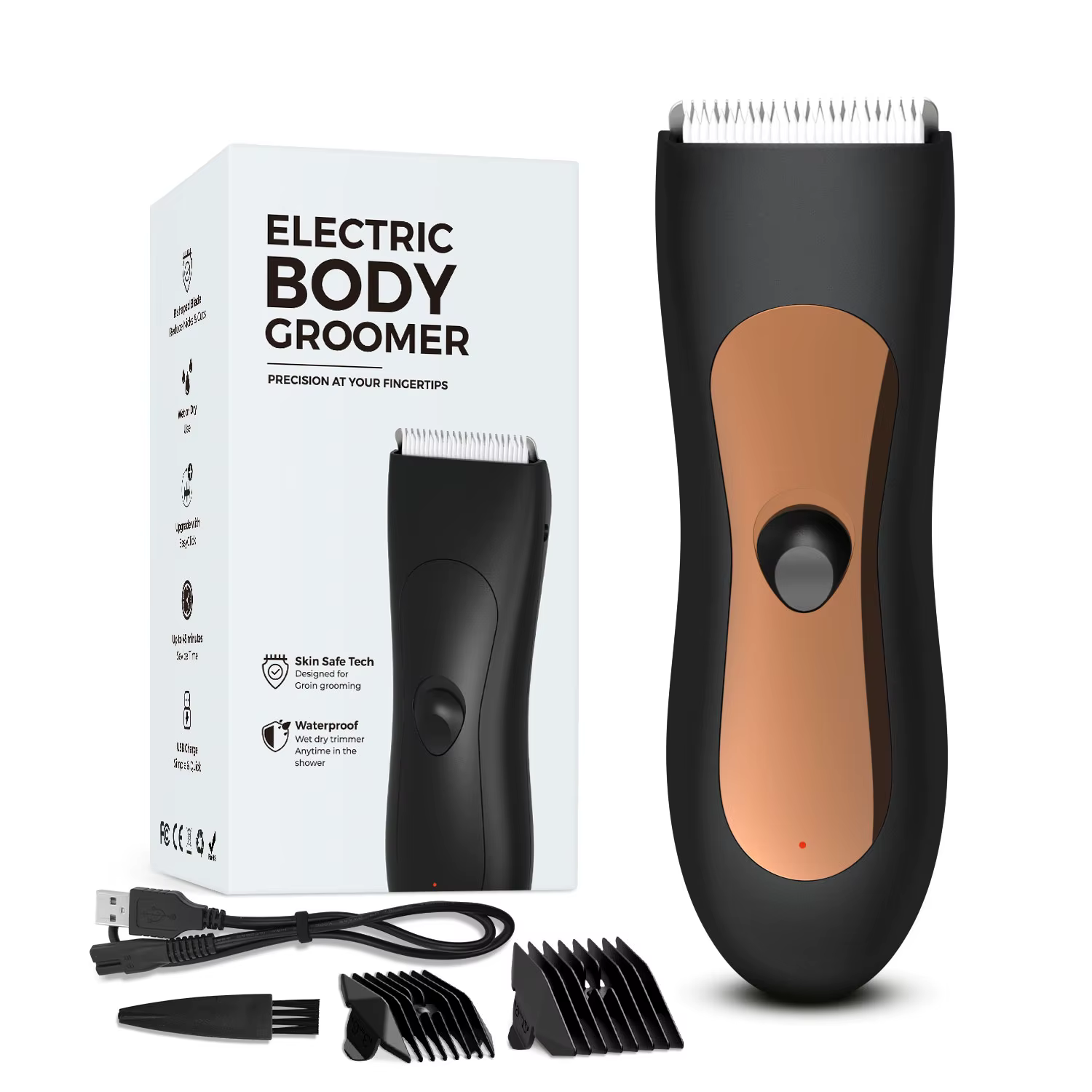 Tondeuse à cheveux électrique pour hommes, rasoir électrique, boule d'aine, étanche, toiletteur de c