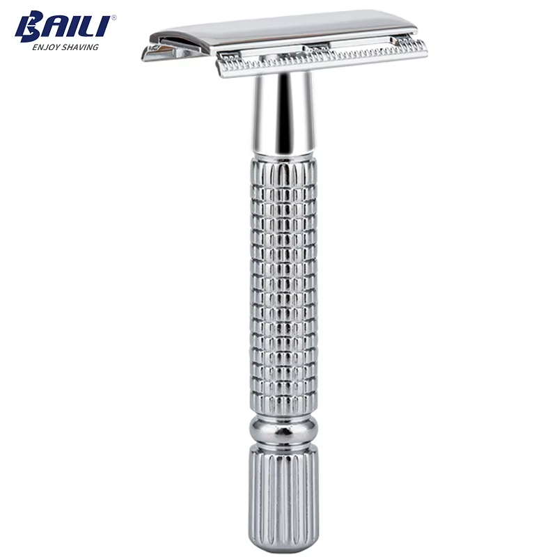 BAILI rasoir de sécurité classique Double bord avec 1 lame en platine pour hommes femmes barbe jambe