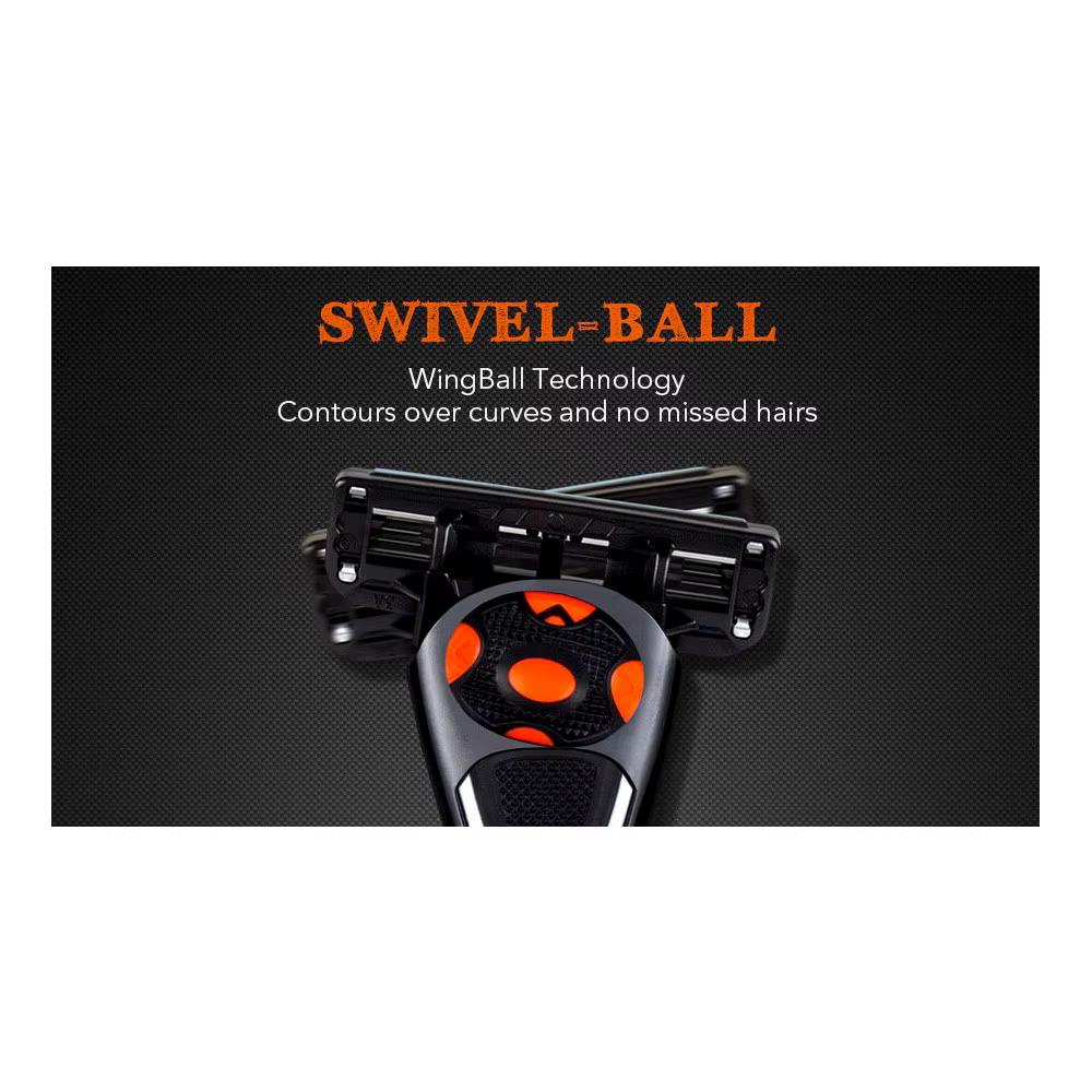 Qshave – rasoir Spider Man noir avec 6 lames, Design avec votre nom sur la poignée, 5 lames américai