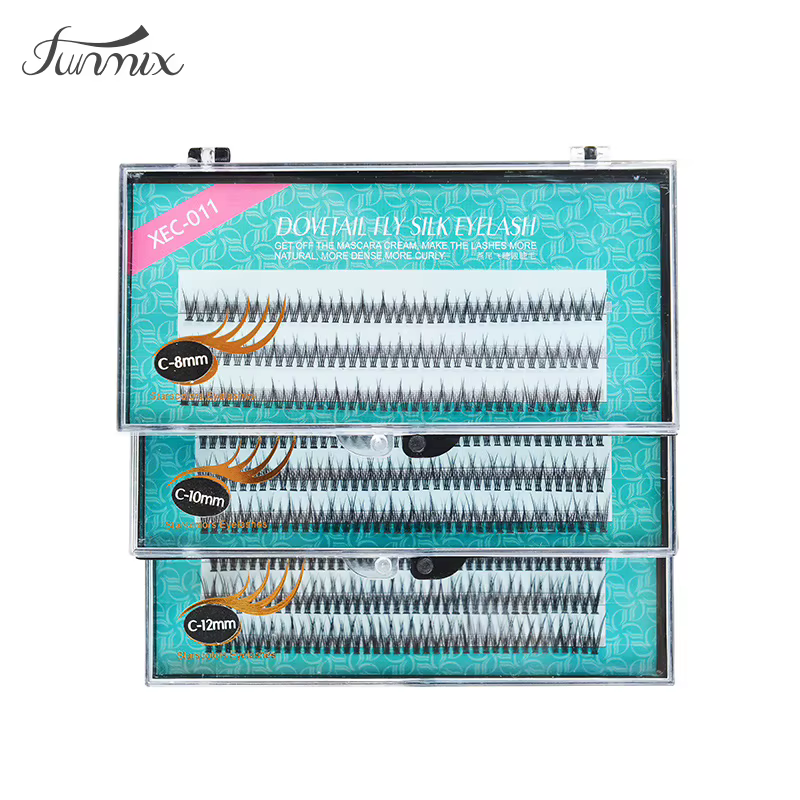 1pc FUNMIX naturel queue de poisson Type queue d'aronde mouche cils doux vison cils pour faux cils E