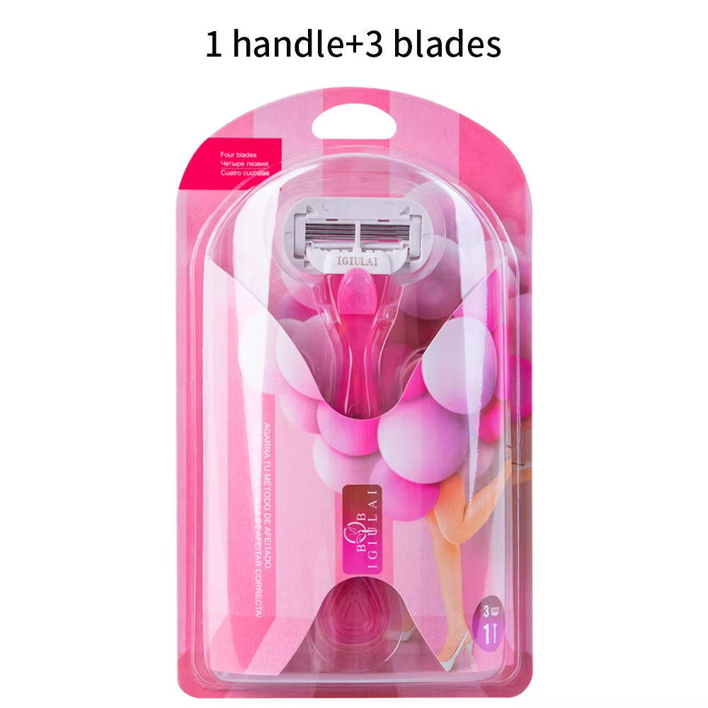 Lame de rasoir pour femme, 1 poignée + 3 sphères, bikini, épilation, épilateur, sécurité, beauté, ou