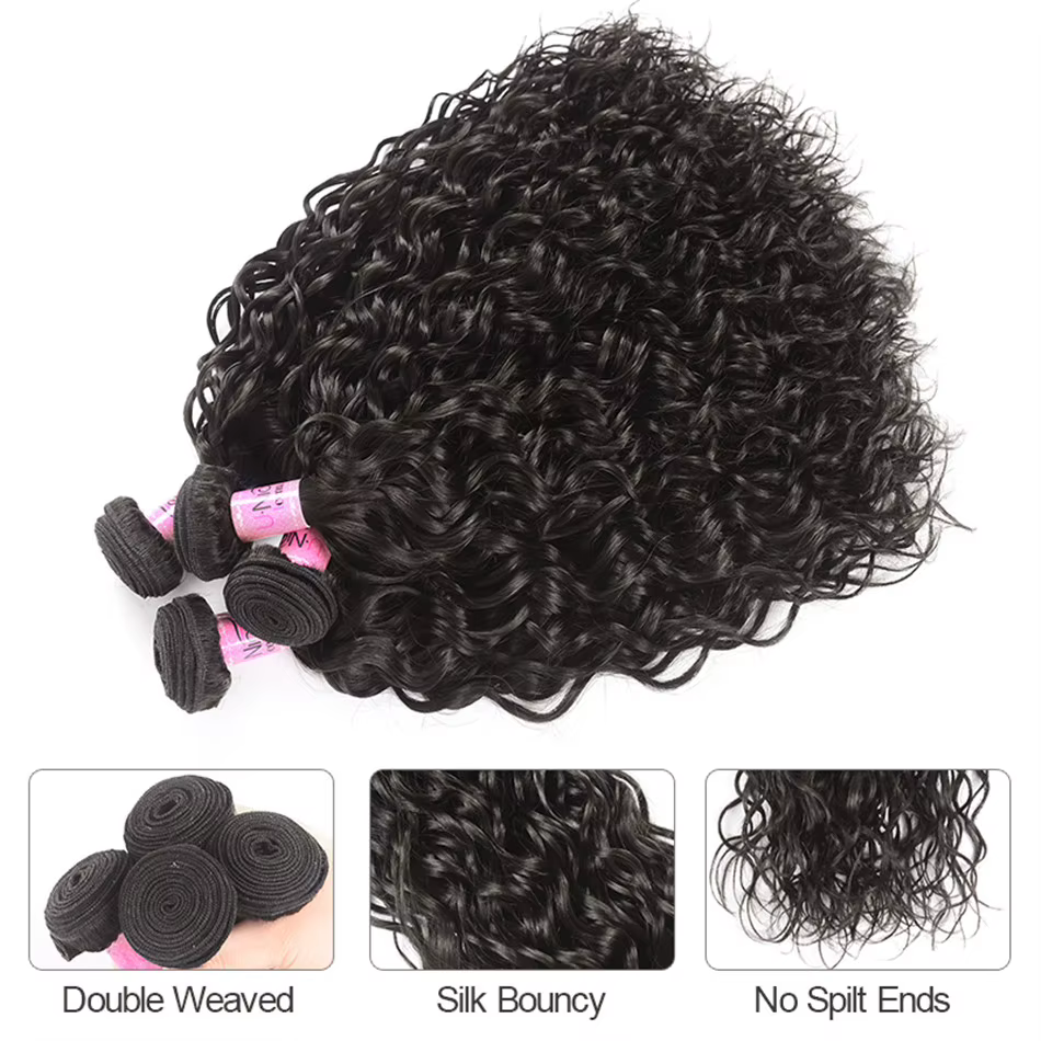 Mèches 100% naturelles vierges ondulées-UNice Hair, tissage à coudre, document riche naturel, 8 à 26
