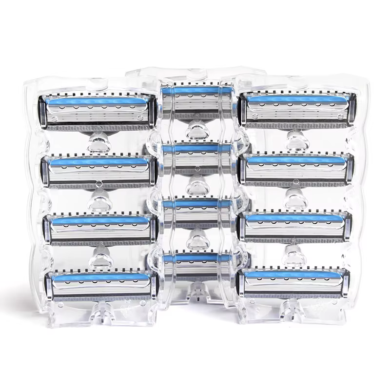 Qraser-rasoir pour hommes, rasoir manuel série bleue, recharge X5, lame Plus 1 lame de coupe, 12 car