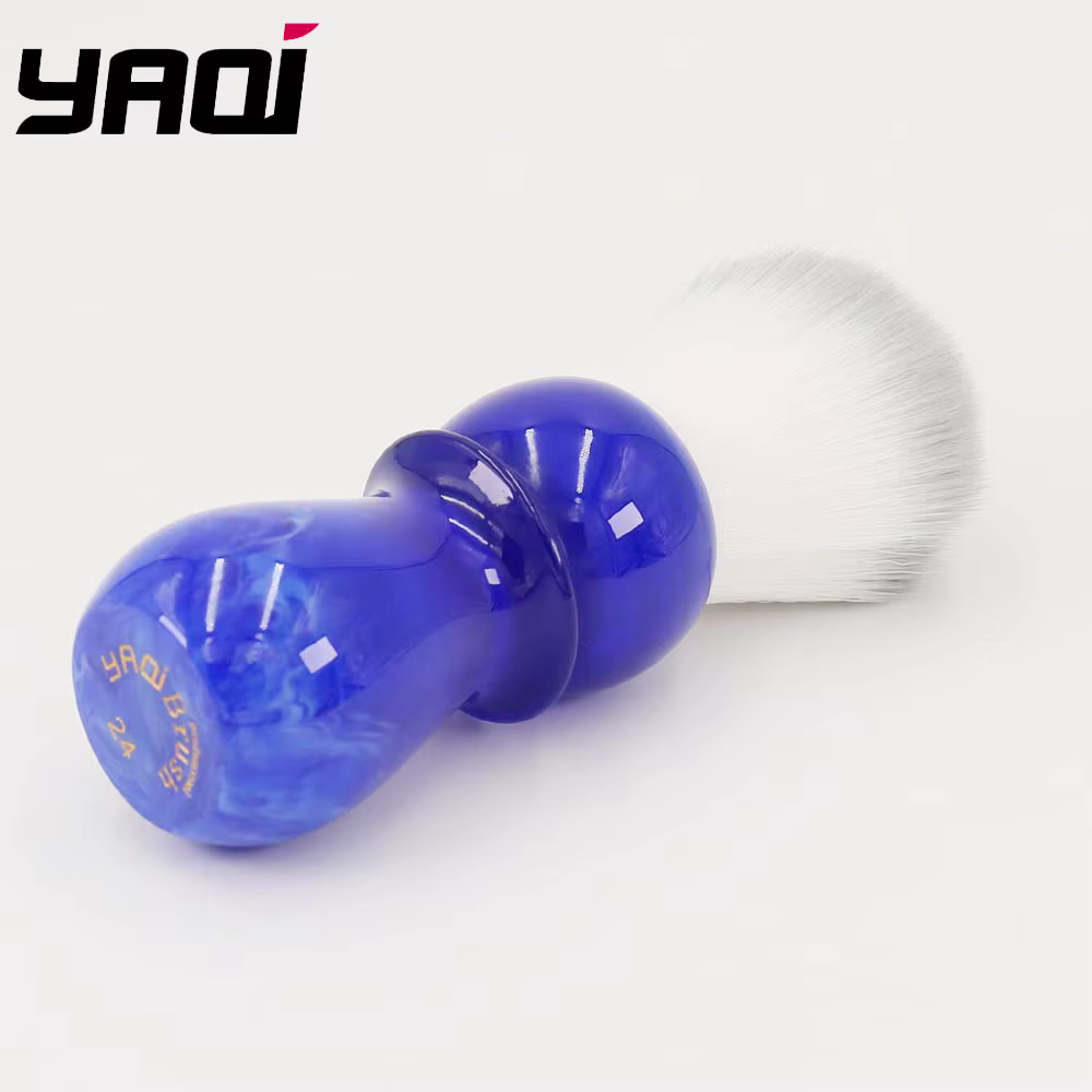 Yaqi – brosse à barbe pour hommes, manche bleu ciel arctique, 24mm
