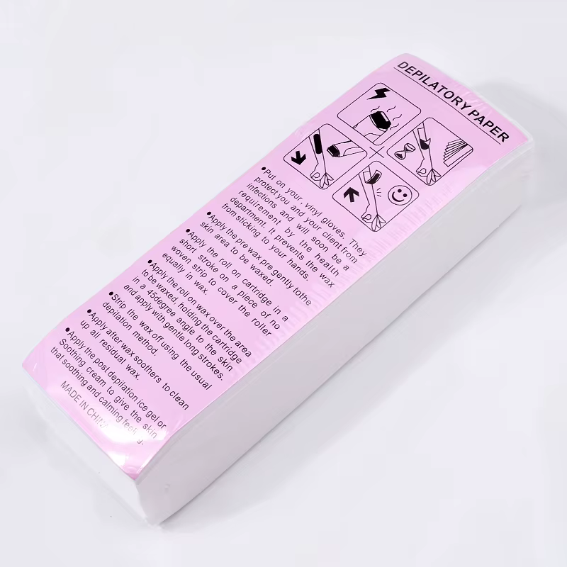 100 pièces épilation non tissé corps tissu cheveux enlever cire rouleaux de papier haute qualité épi
