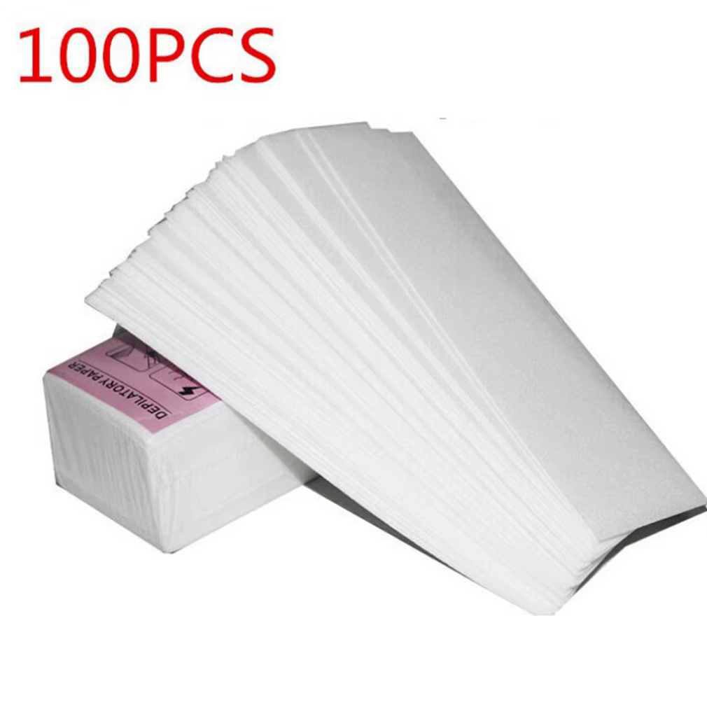 100 pièces épilation non tissé corps tissu cheveux enlever cire rouleaux de papier épilation épilate