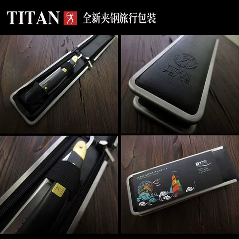 Titan-Rasoir droit avec manche en bois, lame en acier, déjà tranchante