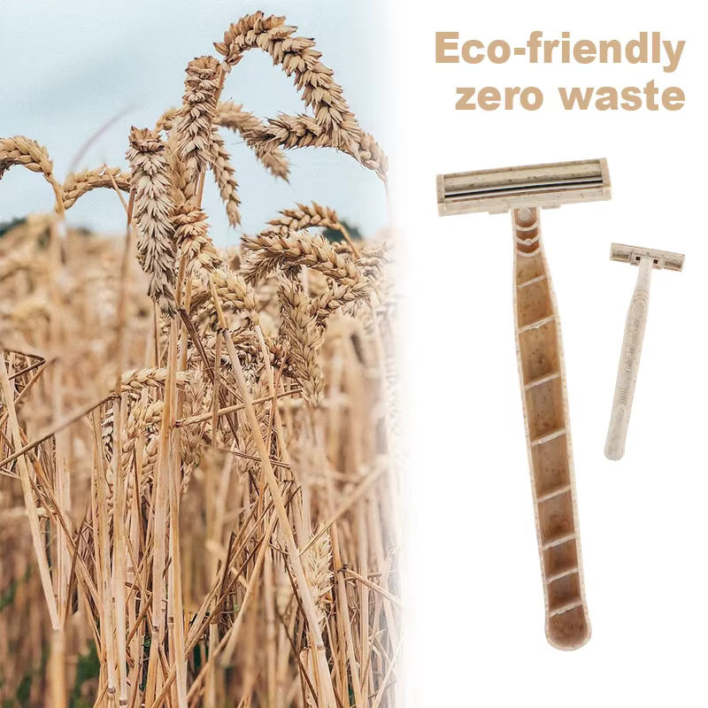 Rasoirs jetables écologiques EZ en paille de blé, double lame en acier inoxydable suédois, hautement
