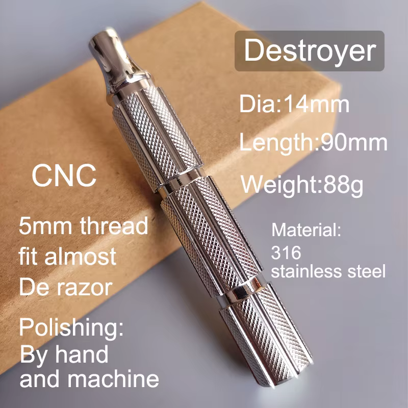 Dscosmetic Destroyer 316L manche de rasoir de sécurité en acier inoxydable