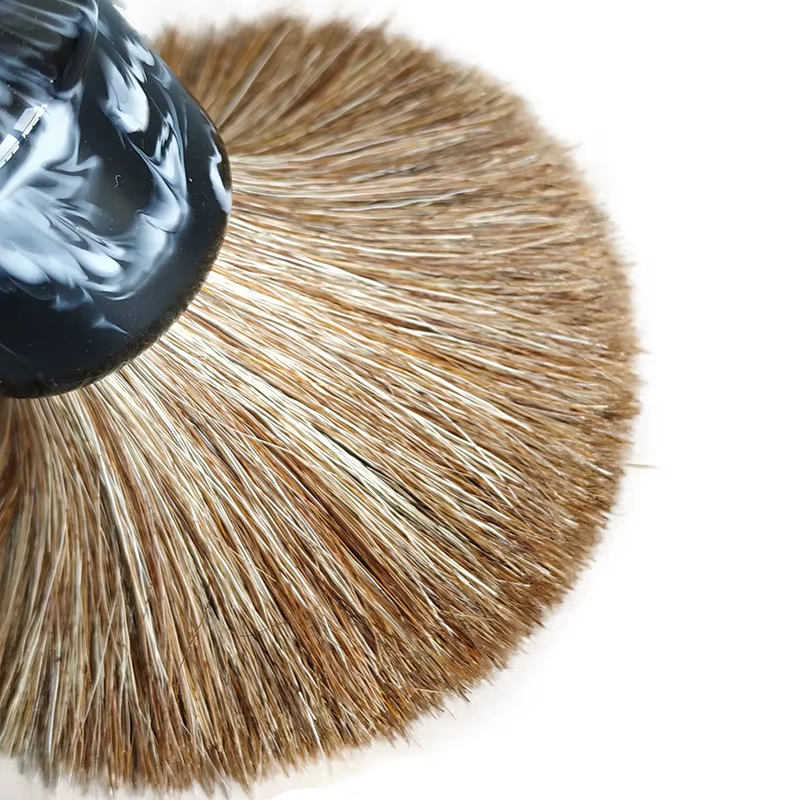 Dscosmetic-Brosse de rasage en crin de cheval doux brun pour homme, rasage humide, 24mm
