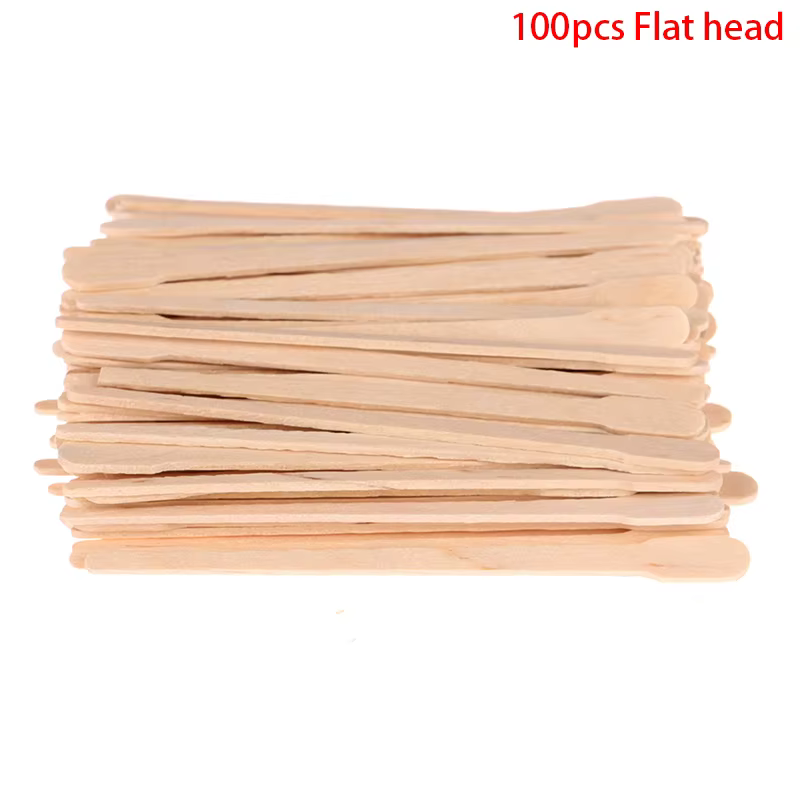 Spatules en bois jetables pour femmes, 100 pièces, bâtonnets d'épilation à la cire pour le corps, Ki