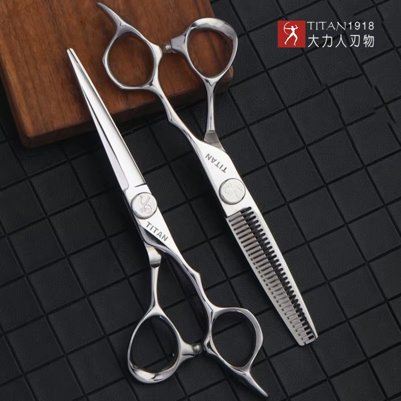TITAN professionnel coiffeur barbier outils salon coupe de cheveux ciseaux amincissants ensemble de