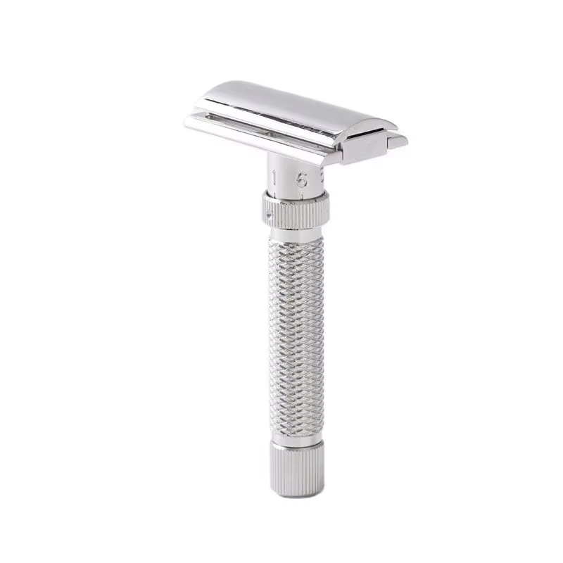 Yaqi Ultima – rasoir de sécurité réglable en acier inoxydable pour hommes, poignée en acier inoxydab