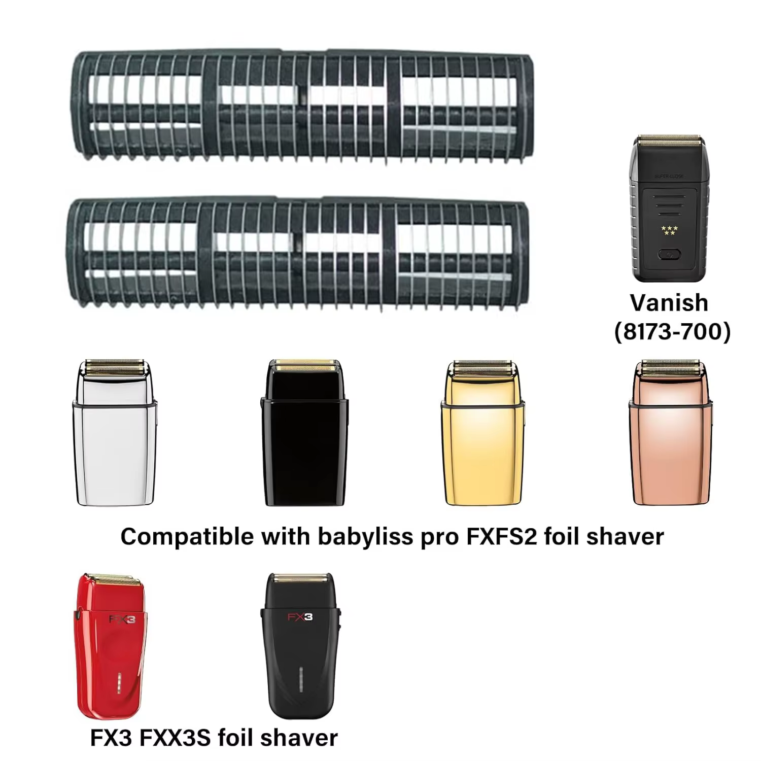 Lames de rechange compatibles avec les rasoirs électriques Babyliss FXFS2 & FX3 et Wahl 5 Star Vanis