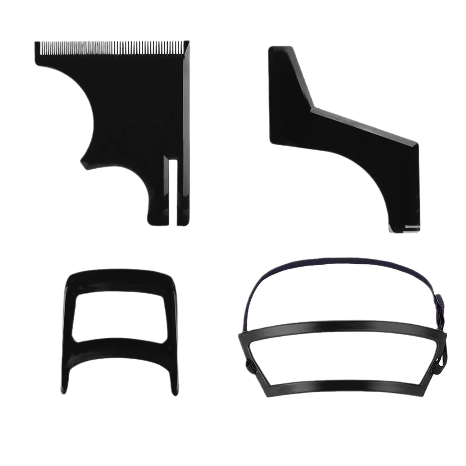4 pièces Nouveaux peignes à barbe pour hommes, peignes de modelage et de coiffage en plastique, outi