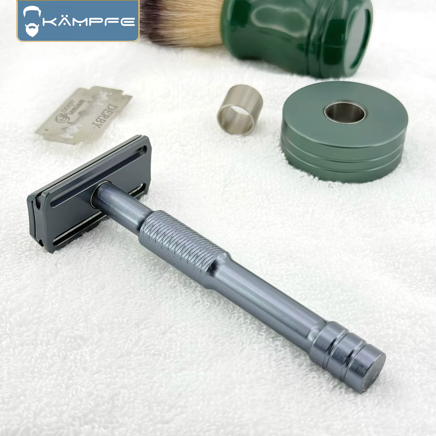 Rasoir de sécurité manuel KAMPFE CNC en aluminium à double tranchant, classique, pour hommes et femm