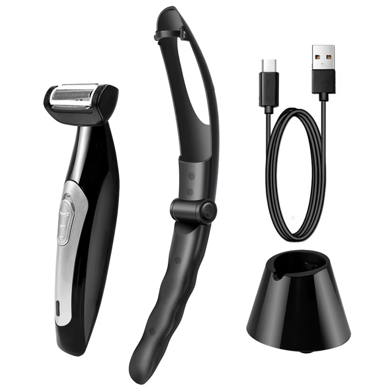 Rasoir électrique pour le dos réglable, détachable, extensible et extensible pour hommes, tondeuse à