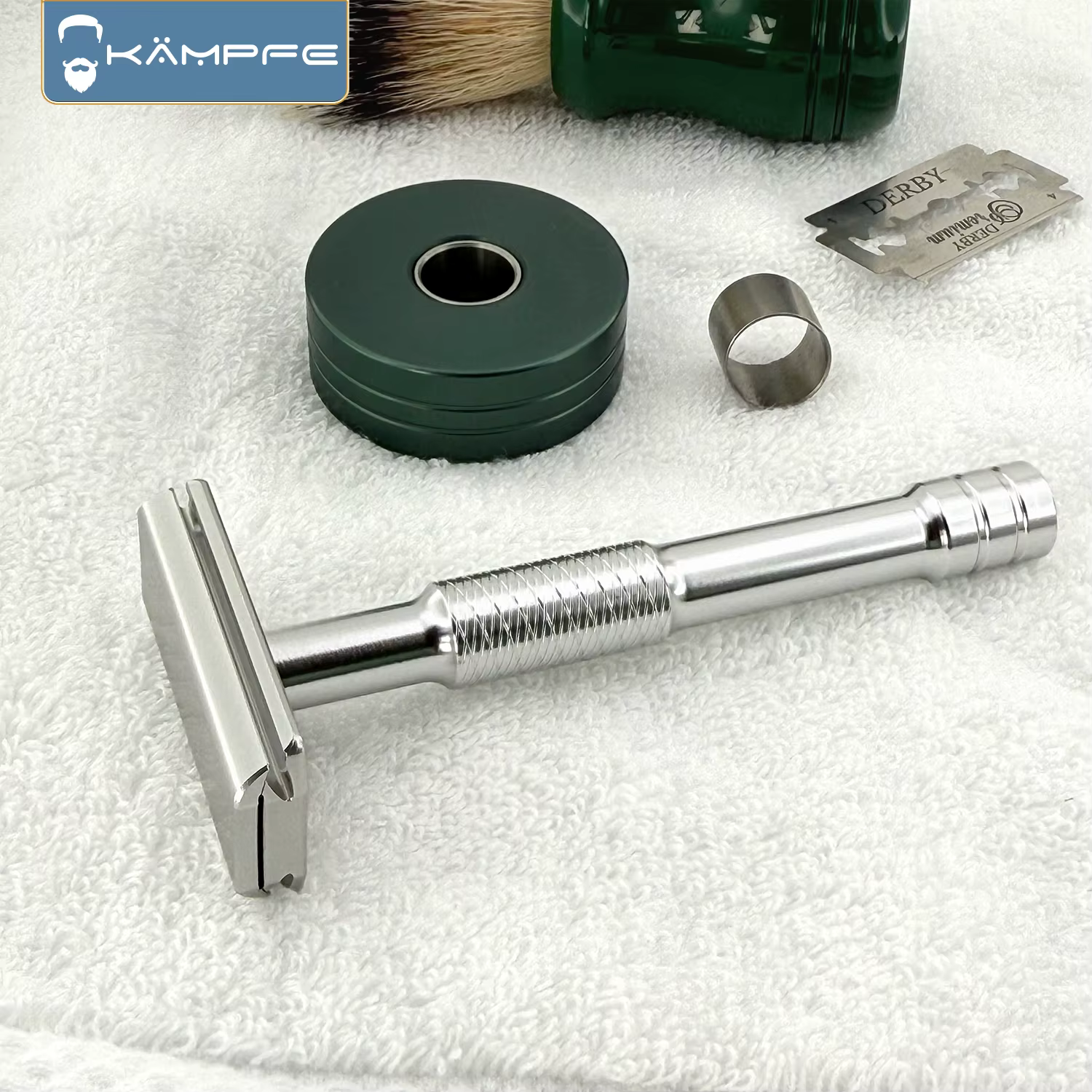 Rasoir de sécurité manuel KAMPFE CNC en aluminium à double tranchant, classique, pour hommes et femm