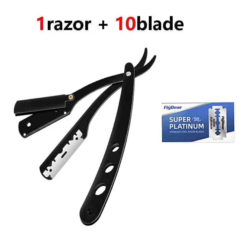 Lame de rasoir en acier inoxydable pour hommes, rasoir manuel classique pour rasage humide, lame rem