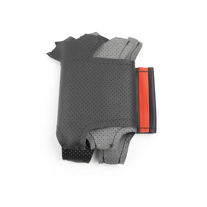 Couverture de volant intérieur de voiture en cuir microfibre perforé tressé à la main, accessoires d