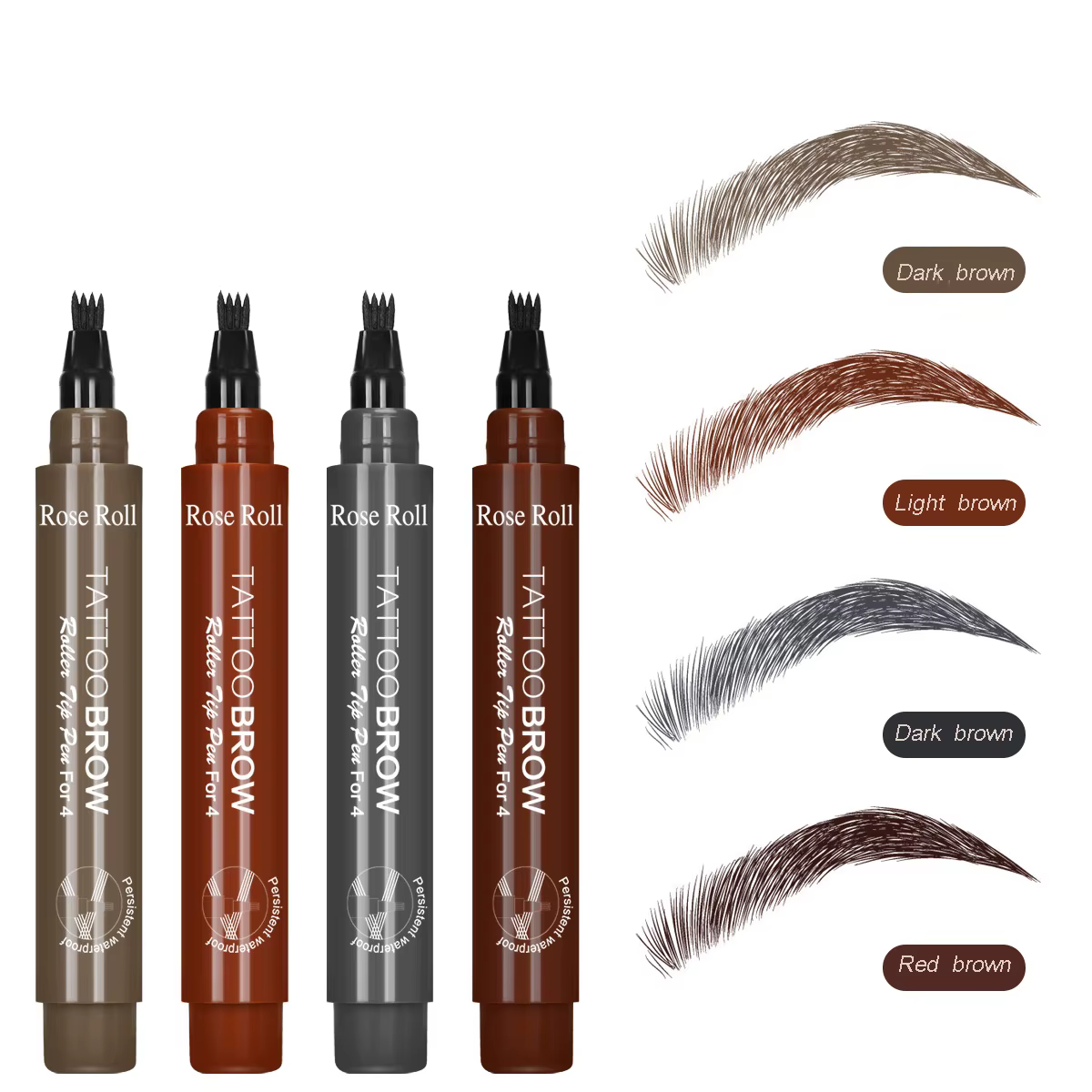 Stylo de remplissage de barbe à 4 pointes, rehausseur de cheveux, réparation durable, coloration des