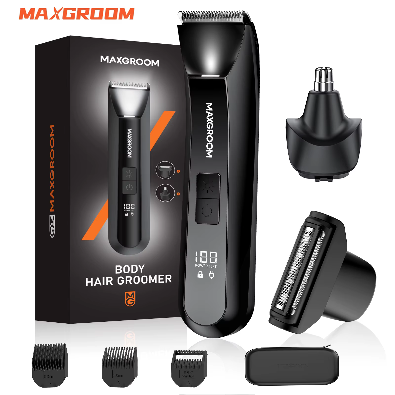MAXGROOM nouveau corps tondeuse à cheveux rasoir pour hommes tondeuse à billes pour l'aine pubienne 