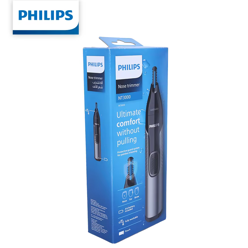 Tondeuse à poils du nez et des oreilles Philips NT3650/16, toilettage précis et indolore pour le nez