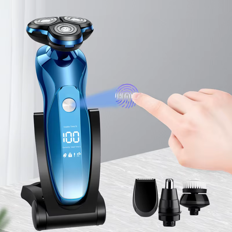 Rasoir électrique ZOZEN, tondeuse à barbe rechargeable avec interrupteur tactile, machine à raser et