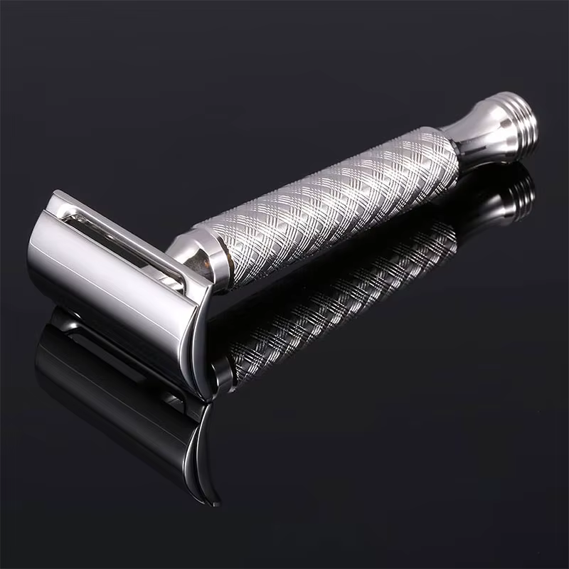 Rasoir manuel en acier inoxydable pour homme, rasoir de sécurité classique à double tranchant, CNC S