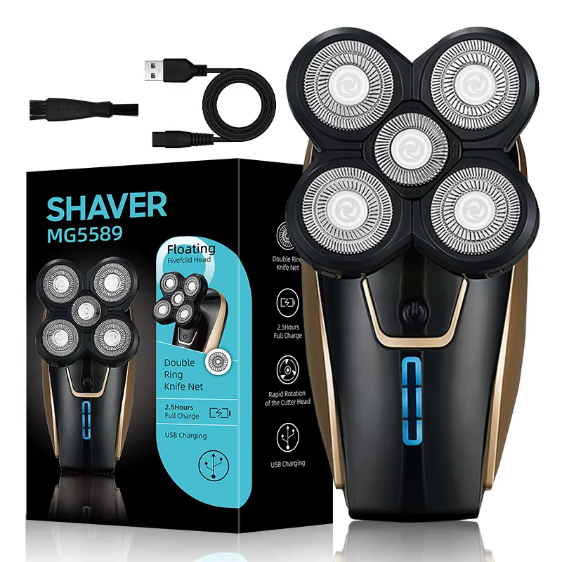 Tondeuse multifonctionnelle 5 en 1 pour hommes, pour la tête et la barbe, rechargeable par USB, expé