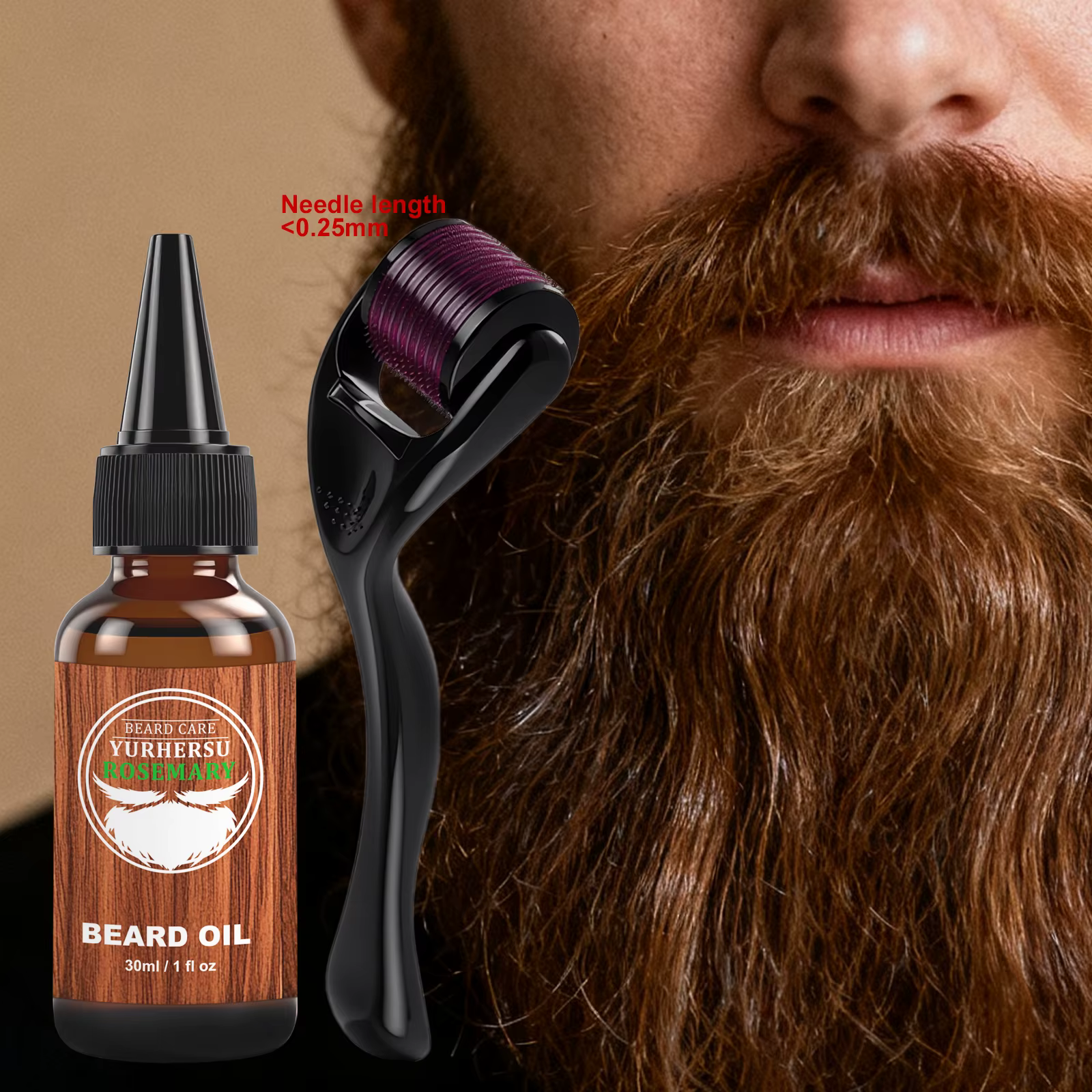 Huile de barbe Jojoba au romarin biologique – Parfum léger, non gras et boisé – Pour le soin des bar