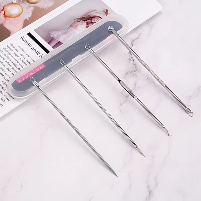 Extracteur de boutons et de comédons, outil d'extraction d'acné, Kit de traitement pour les imperfec