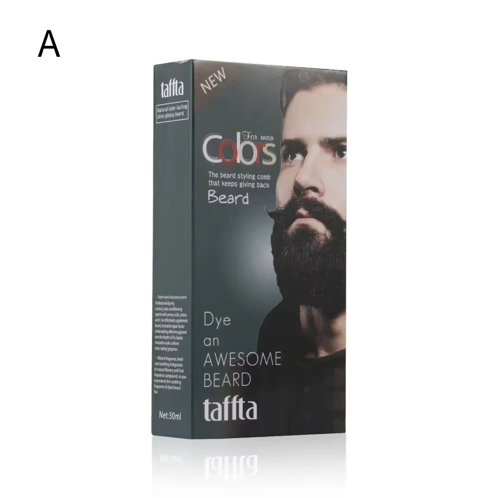 Teinture noire efficace pour hommes, 2 pièces, crème pour barbe, moustache, semi-permanente, mode ma