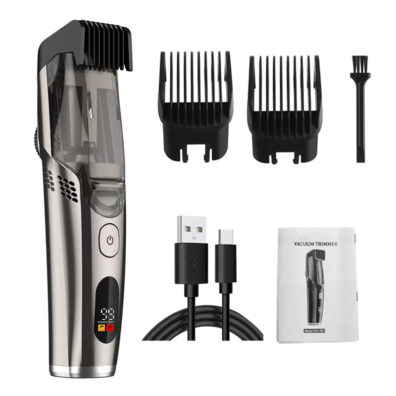 Tondeuse à barbe sous vide pour hommes, longueur réglable avec 2 peignes (1-20 mm), tondeuse sous vi
