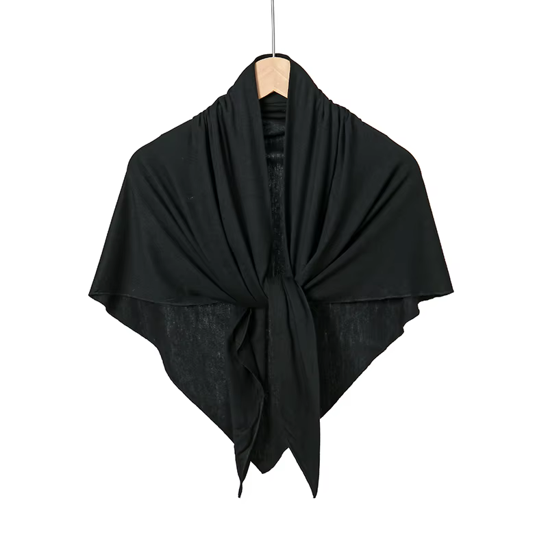 Écharpe Hijab Triangle en Jersey pour Femmes Musulmanes, Châles de Sauna, Enveloppes Solides, Foular