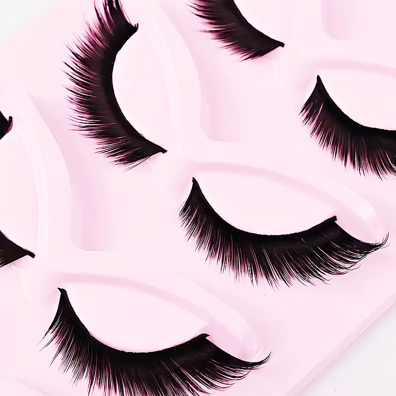 5 paires de faux cils aspect naturel, yeux de chat en vison moelleux et yeux de renard, poils fins,