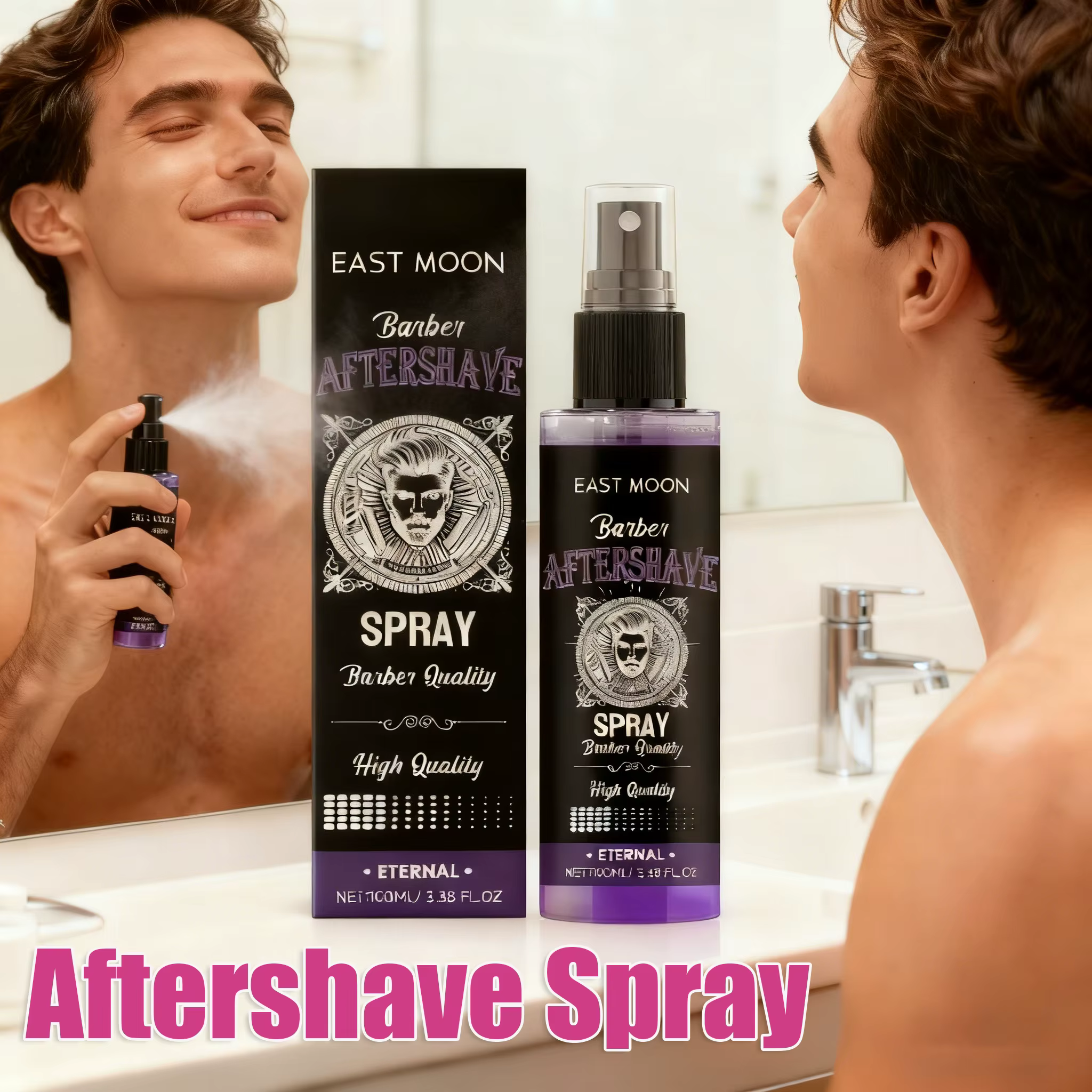 Spray après-rasage hydratant en profondeur pour hommes, apaisant la barbe, réduit les rougeurs, hydr