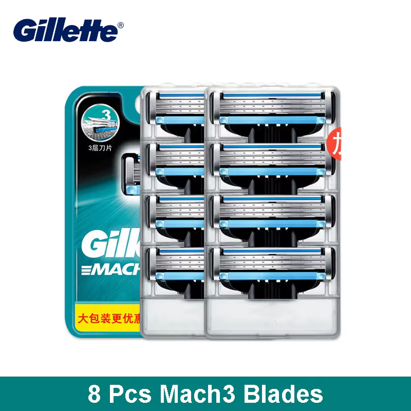 Gillette Mach3 – Cassettes de rasage originales, 3 lames de rasoir pointues pour hommes, soins du vi