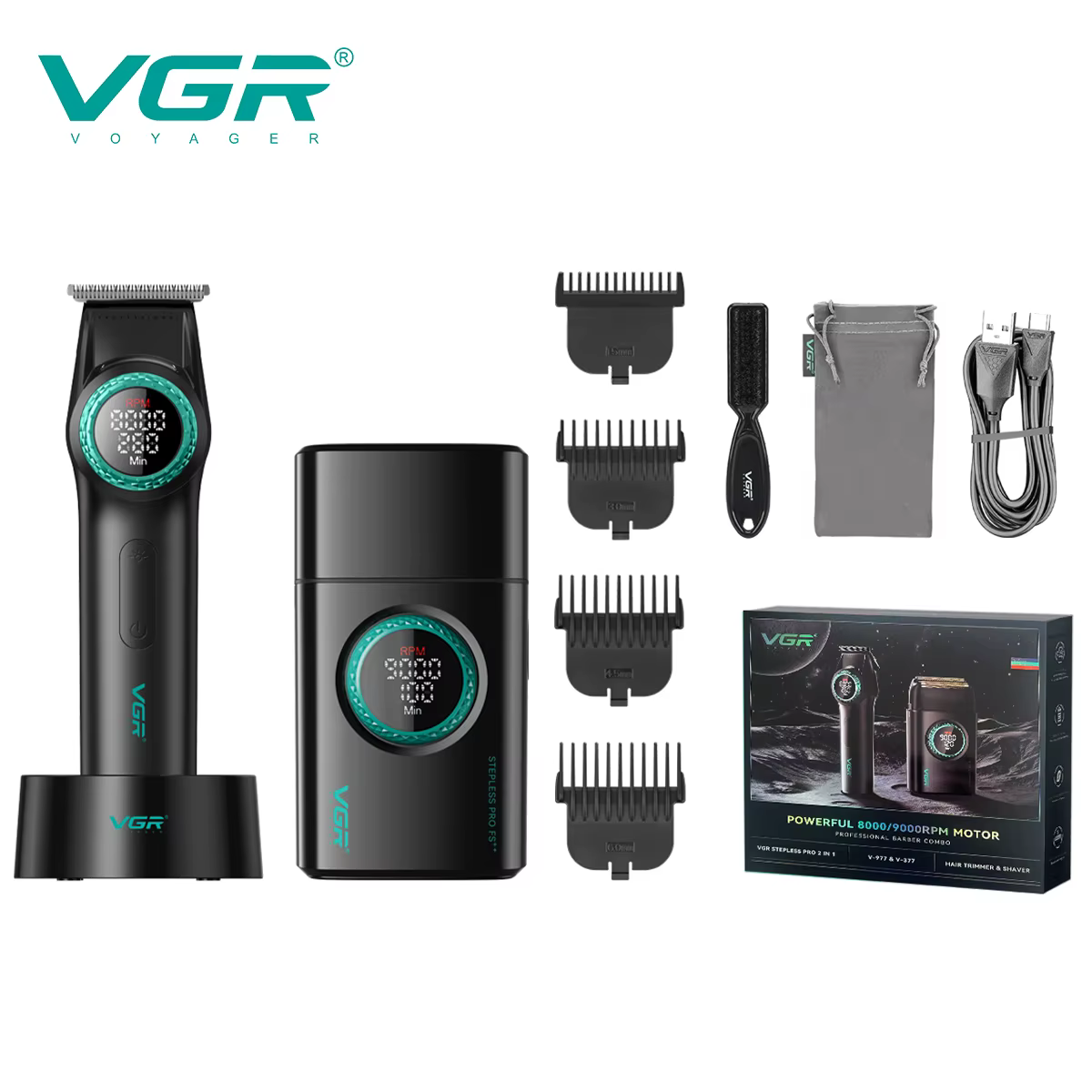 VGR 977 377 nouvel ensemble de coupe de cheveux, tondeuse à cheveux pour hommes haut de gamme, rasoi