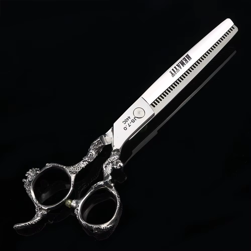 Ciseaux de barbier japonais en acier 440C, poignée Dragon 6 "7", ciseaux professionnels pour couper
