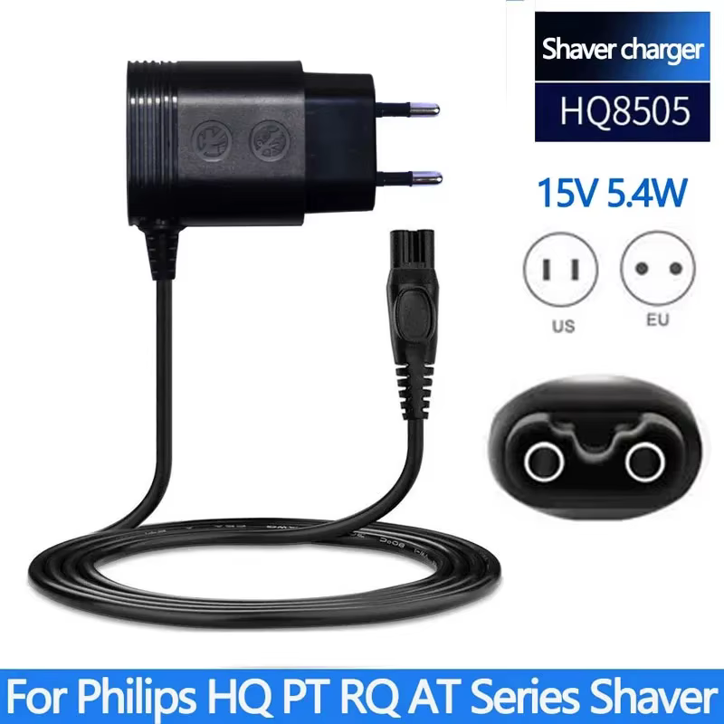 Adaptateur secteur pour rasoir électrique HQ8505 HQ6 HQ7 HQ8 HQ9 AT610 AT920 PT860 RQ360 RQ1050 YS52