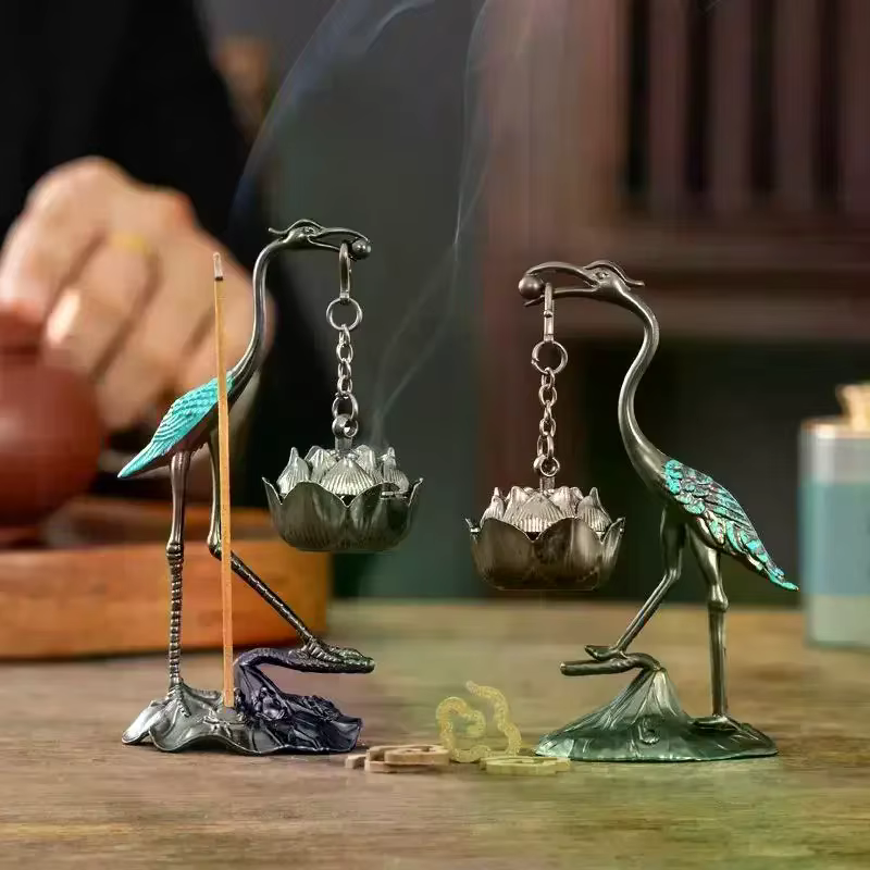 Brûleur d'encens de Style chinois en alliage de Zinc, bon symbolisme, porte-encens, accessoires, gru