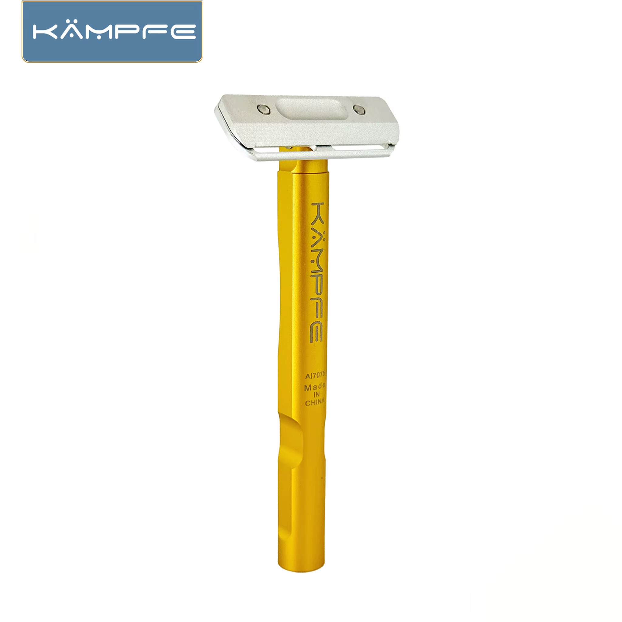 Rasoir de sécurité manuel KAMPFE CNC à lame simple en aluminium, doux pour les peaux sensibles, cade