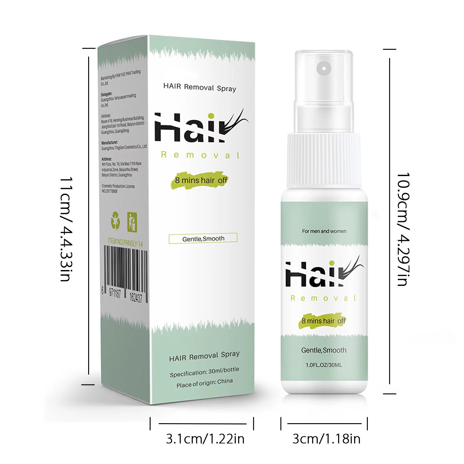 Spray d'épilation intime/priatré, 100ML, zone pubienne et Bikini, indolore, inhibe la croissance des
