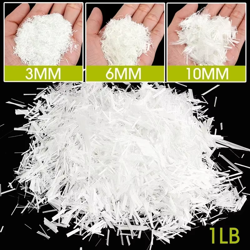 Fibres de verre coupées GFRC de 3/4/6 mm, 1 lb, pour comptoirs en béton et ciment