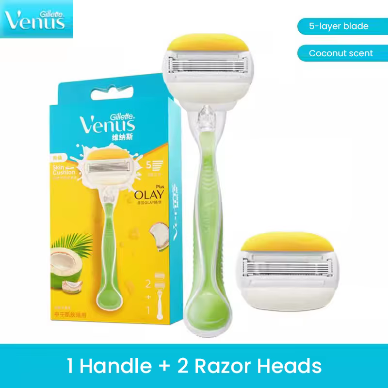Rasoir Gillette Venus pour femmes, parfum noix de coco, avec coussin d'air pour le soin de la peau,