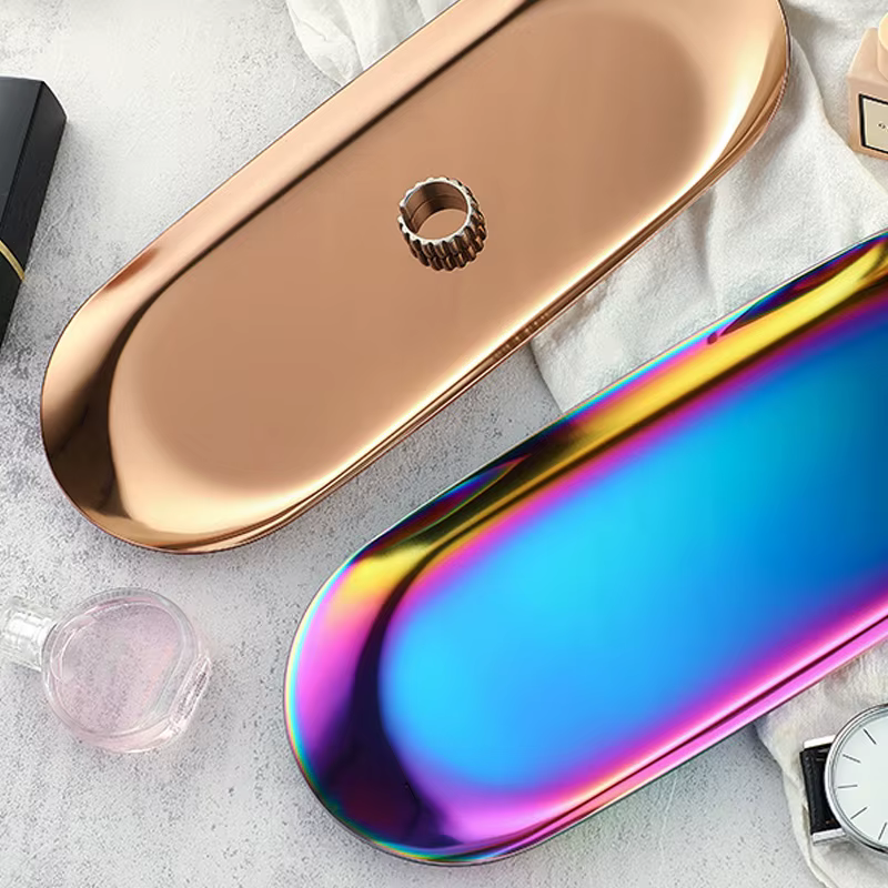 Plateau de rangement en acier inoxydable pour cosmétiques, équipement de nail art, plateau chirurgic